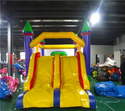 Inflatable Bounce House Large Bouncy Castles Dual Slide Trampoline Climbing Wall with Blower for Kids XZ-BH-062