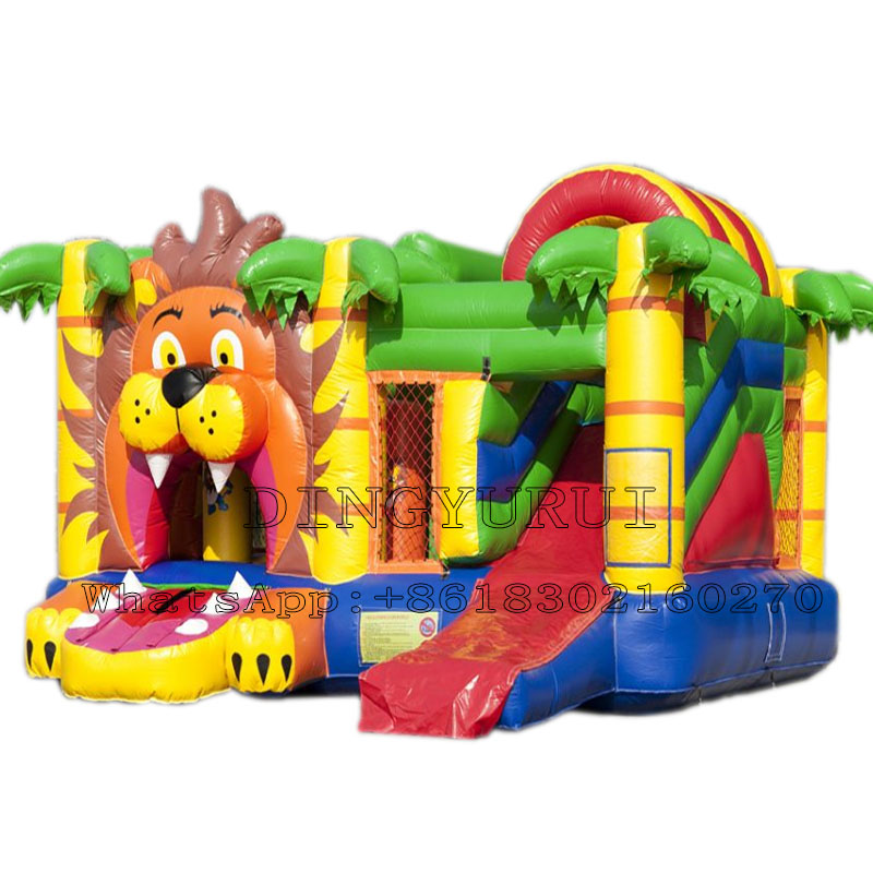 Inflatable Bounce House with Slide, Basketball Hoop, Carrying Bag and Repair Kit, Children Blow Up Jumper for Indoor Outdoor  XZ-BH-211