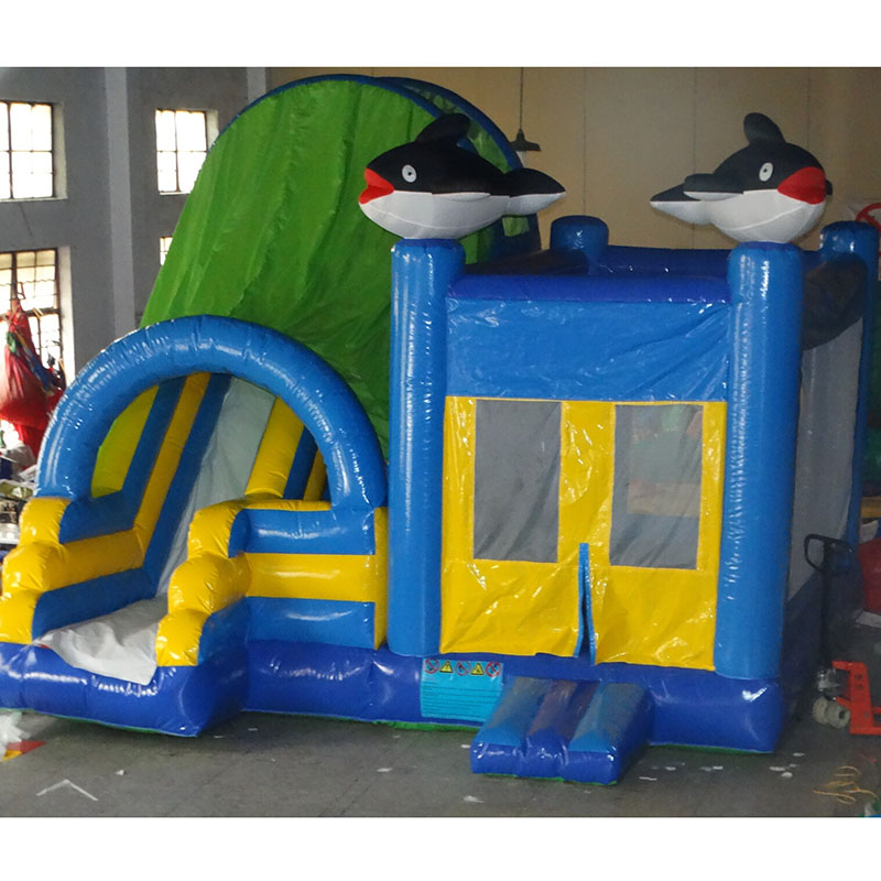 Inflatable Bounce House with Slide, Basketball Hoop, Carrying Bag and Repair Kit, Children Blow Up Jumper for Indoor Outdoor  XZ-BH-212